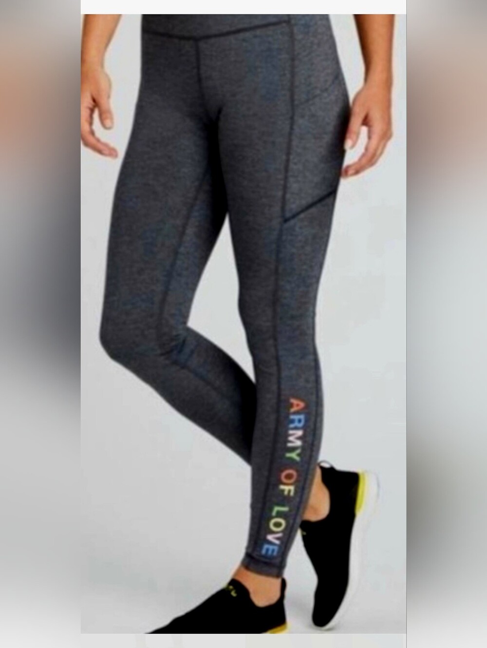 Women's Gray and Pink Athletic Leggings